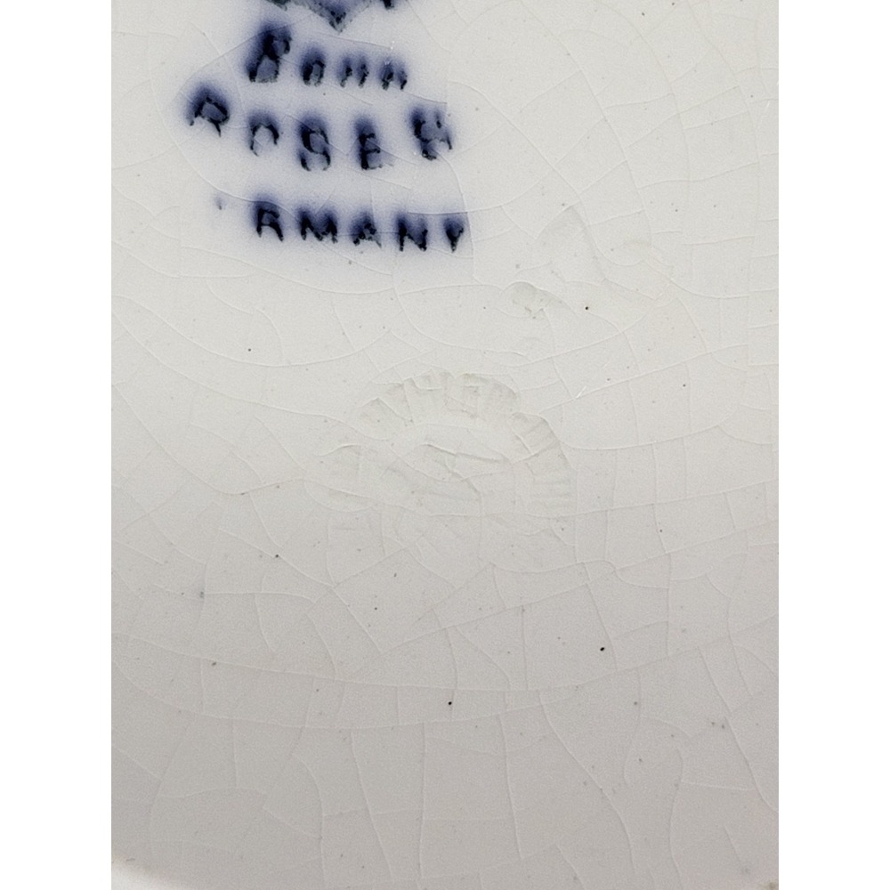 Antique Royal Bonn Rosen Blue White 9" Plate Franz Anton Mehlem Germany - Picture 5 of 5